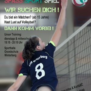Volleyball Plakat Wir suchen Dich!